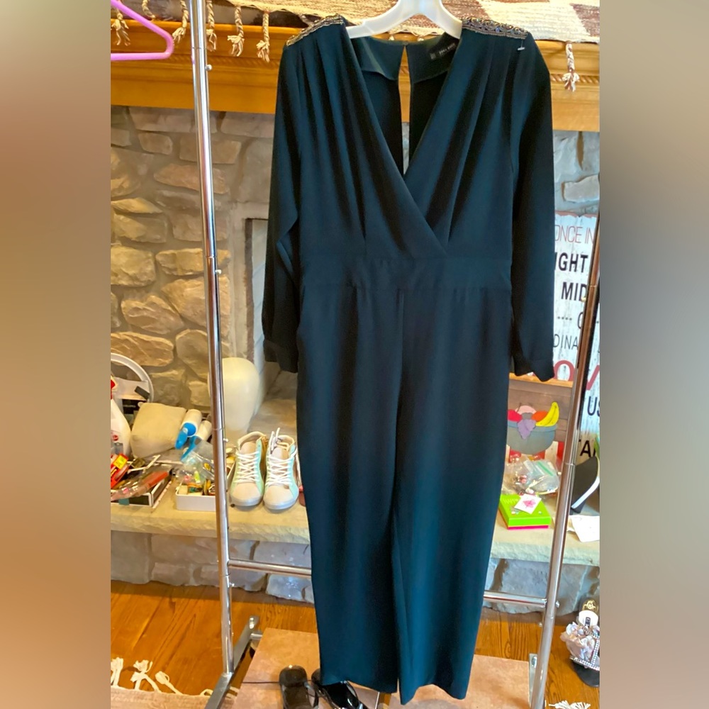 Zara Basic Collection.Black One Piece Beaded Romp… - image 1